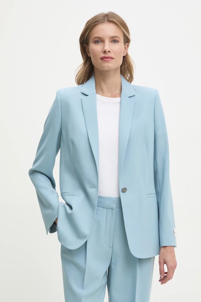 Calvin Klein marynarka z domieszką wełny niebieski K20K207632