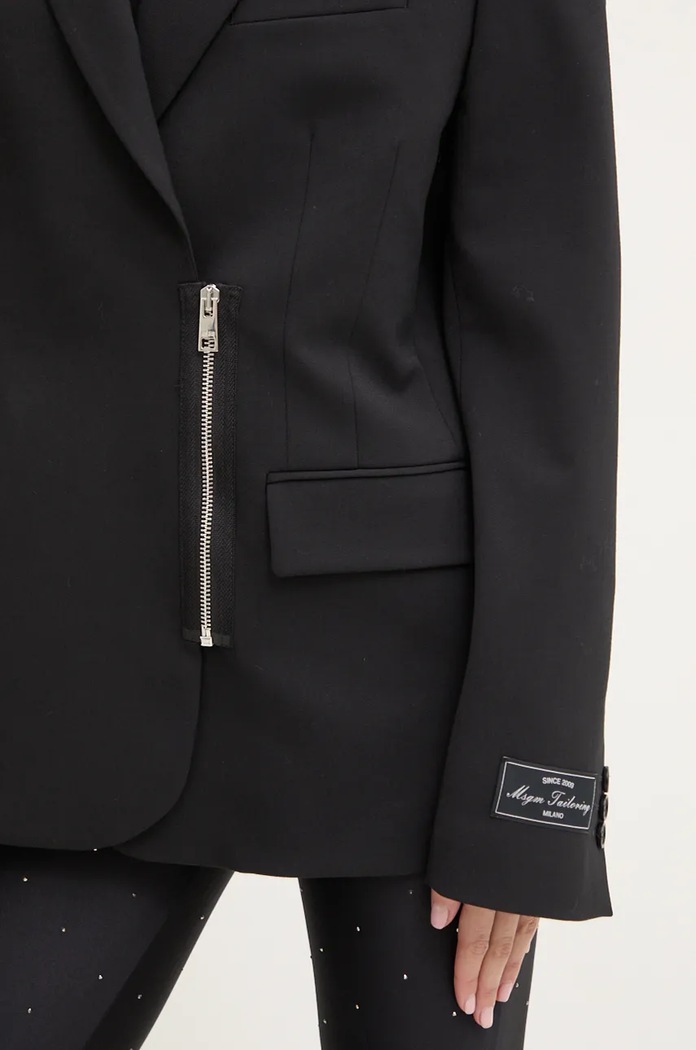 Marynarka z domieszką wełny MSGM czarny 3742MDG11.247810