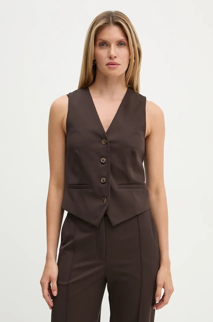 Samsoe Samsoe gilet fabric brown F24400192