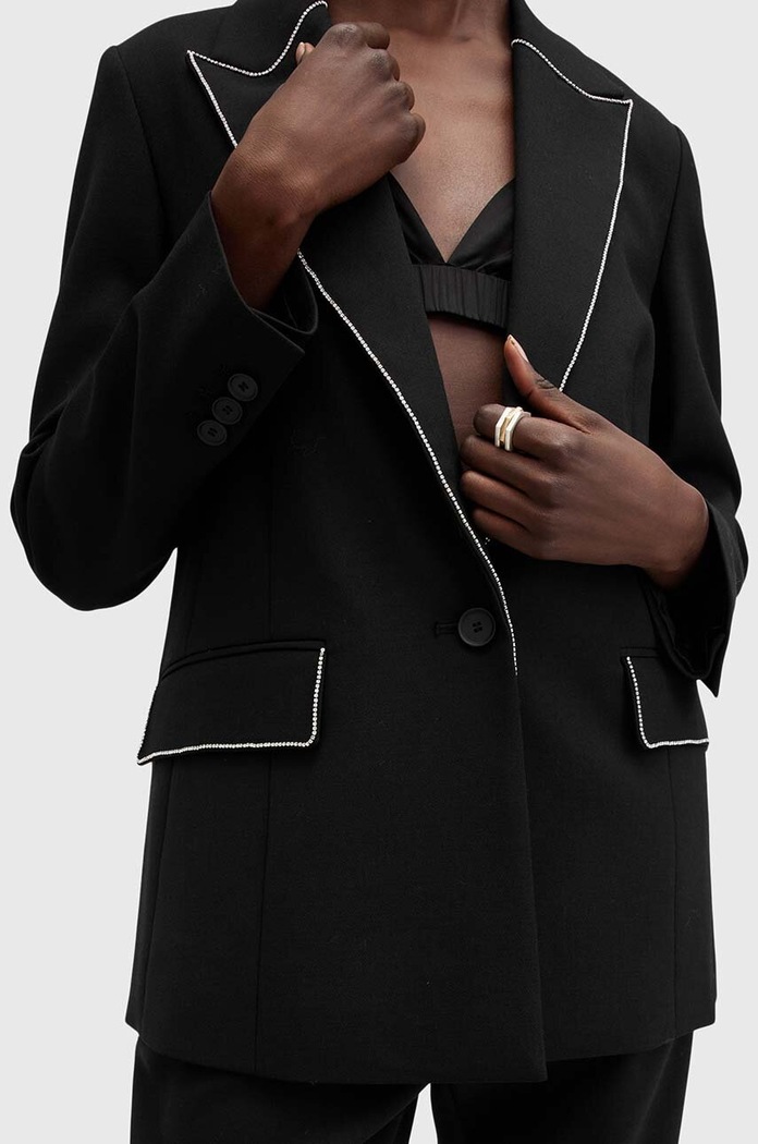 Odzież AllSaints marynarka z domieszką wełny ATLAS KRYS BLAZER W005QB czarny