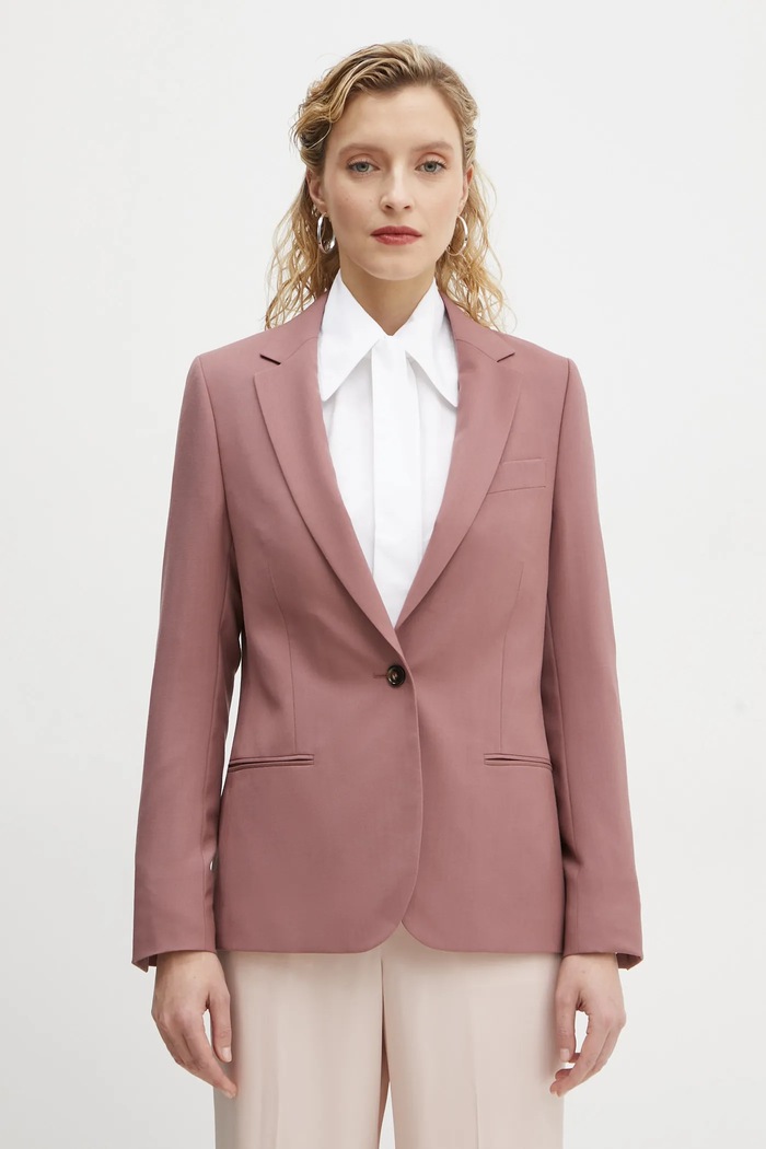 PS Paul Smith marynarka wełniana tkanina różowy W2R.248J.P31053