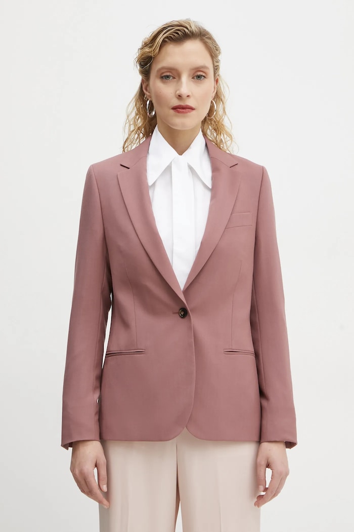 PS Paul Smith marynarka wełniana tkanina różowy W2R.248J.P31053