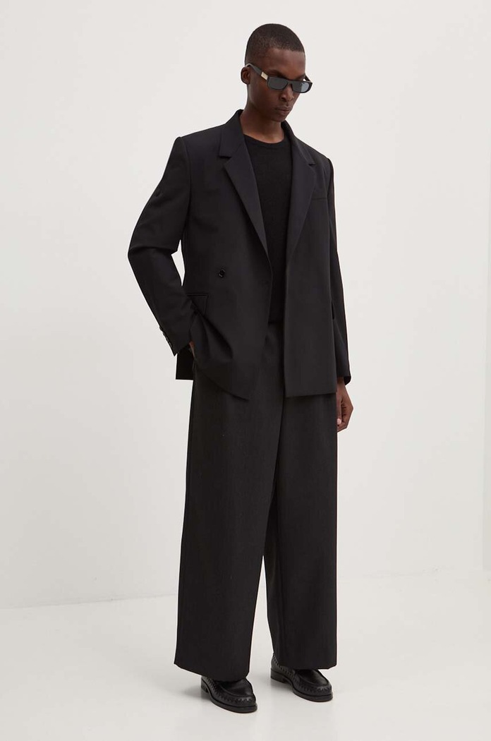 MSGM geaca de lana 3740MG05.247506 negru AW24