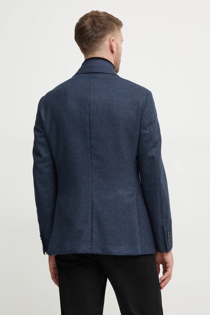 Oblečení Vlněné sako Hackett London HM443438R námořnická modř