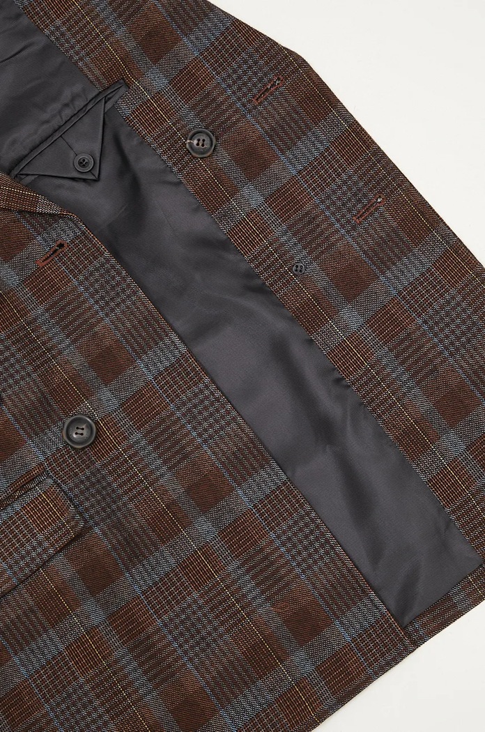Вълнено сако Andersson Bell Soe Check Wrap Double Breasted Jacket awa628m кафяв