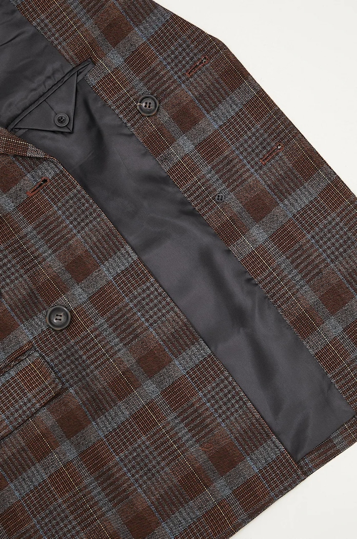 Вълнено сако Andersson Bell Soe Check Wrap Double Breasted Jacket awa628m кафяв