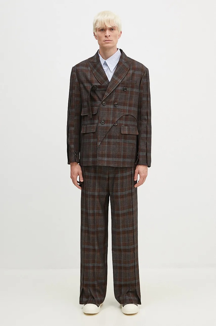 Вълнено сако Andersson Bell Soe Check Wrap Double Breasted Jacket awa628m