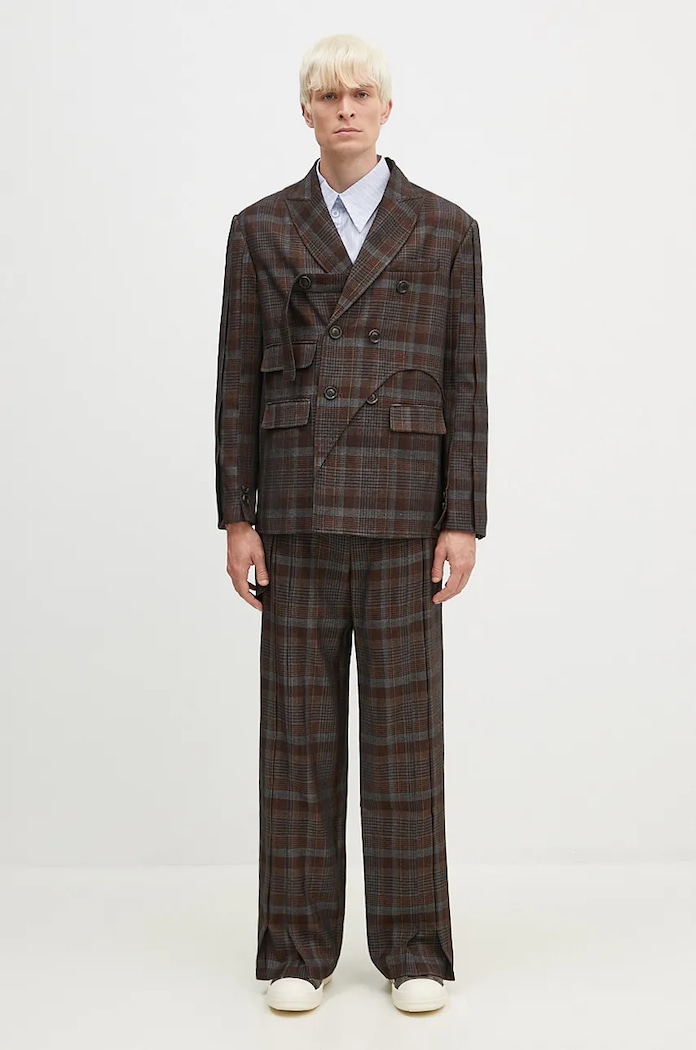 Вълнено сако Andersson Bell Soe Check Wrap Double Breasted Jacket awa628m
