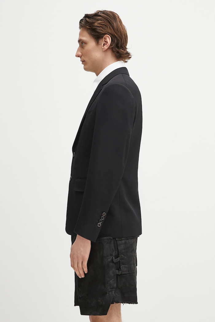 Vlněné sako Wacko Maria Single Breasted 24FW.WMO.SU01 černá AW24