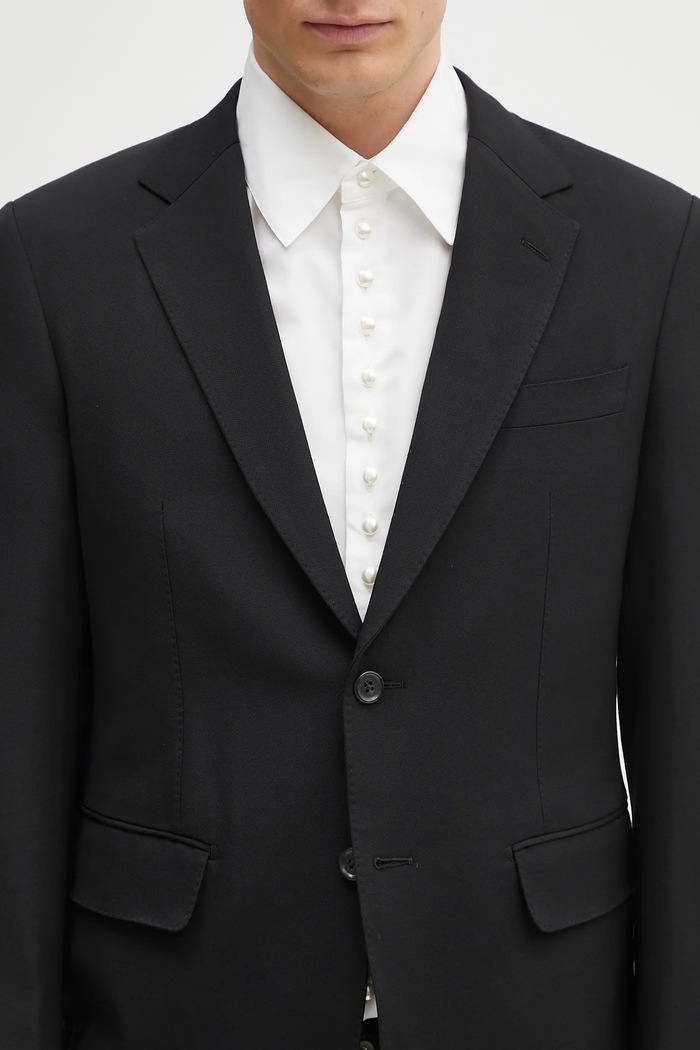 Vlněné sako Wacko Maria Single Breasted černá 24FW.WMO.SU01