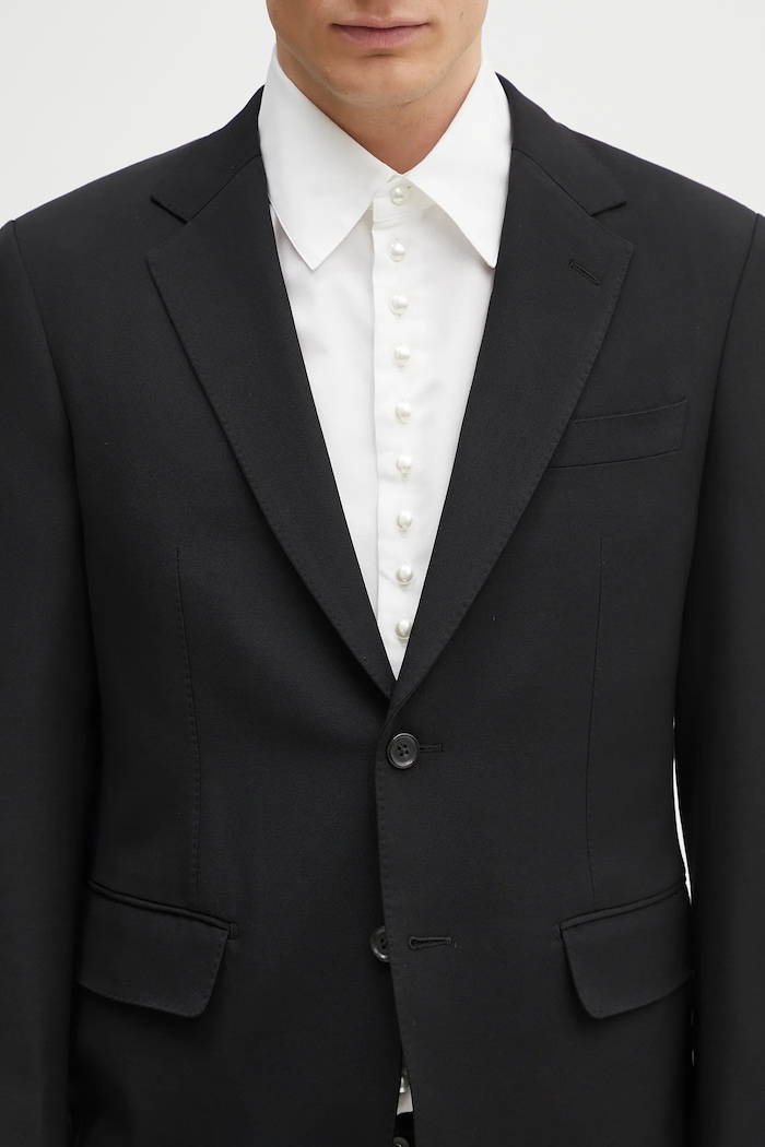 Vlněné sako Wacko Maria Single Breasted černá 24FW.WMO.SU01