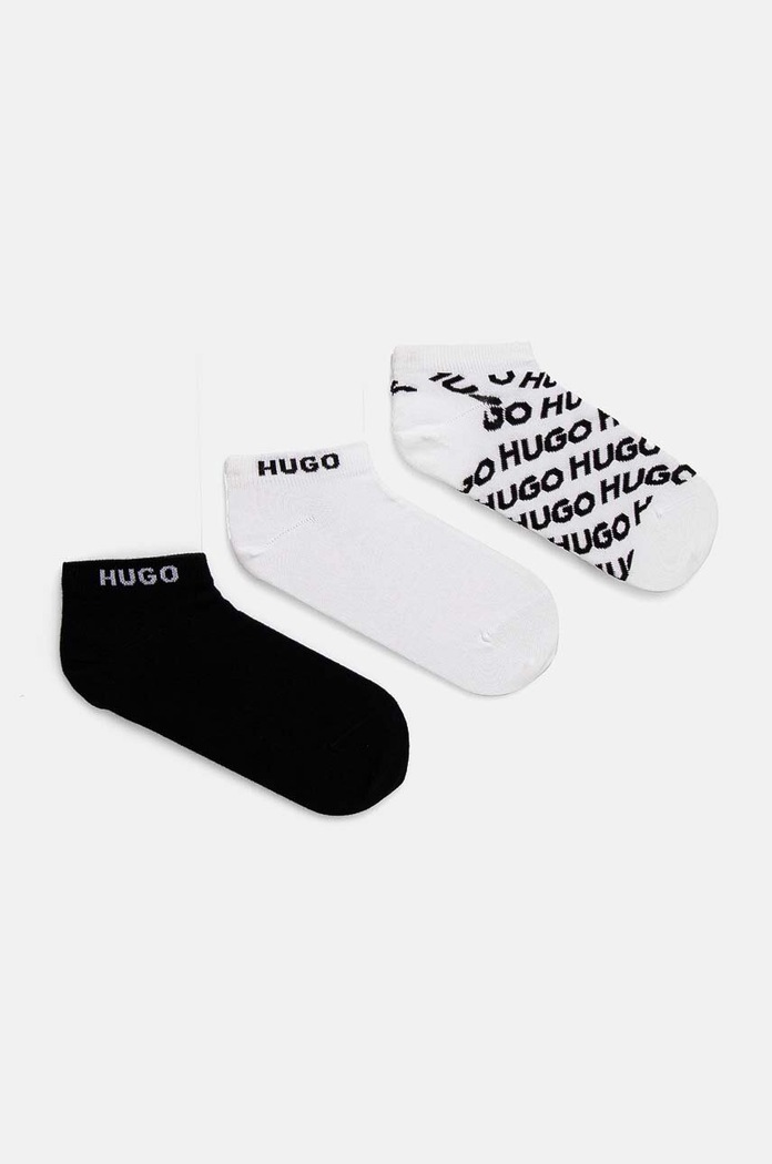 Ponožky HUGO 3-pack krátké ponožky černá 50520770