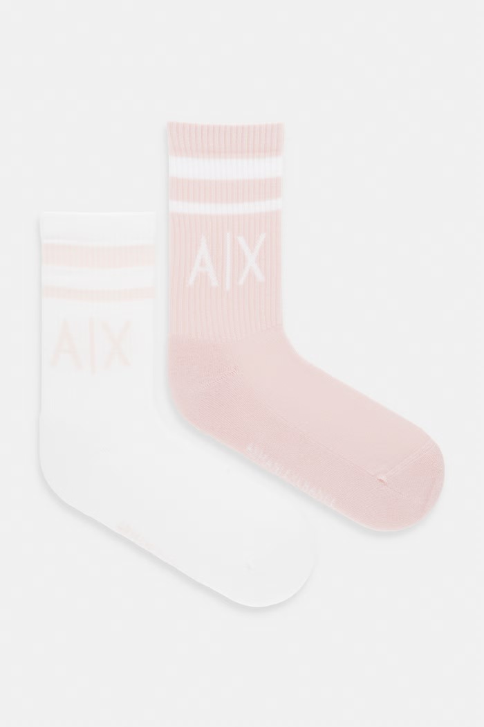Ponožky Armani Exchange 2-pak dlhé ponožky ružová 943030.CC650