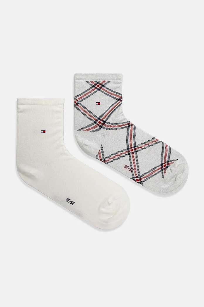 Κάλτσες Tommy Hilfiger 2-pack εμπριμέ λευκό 701229861