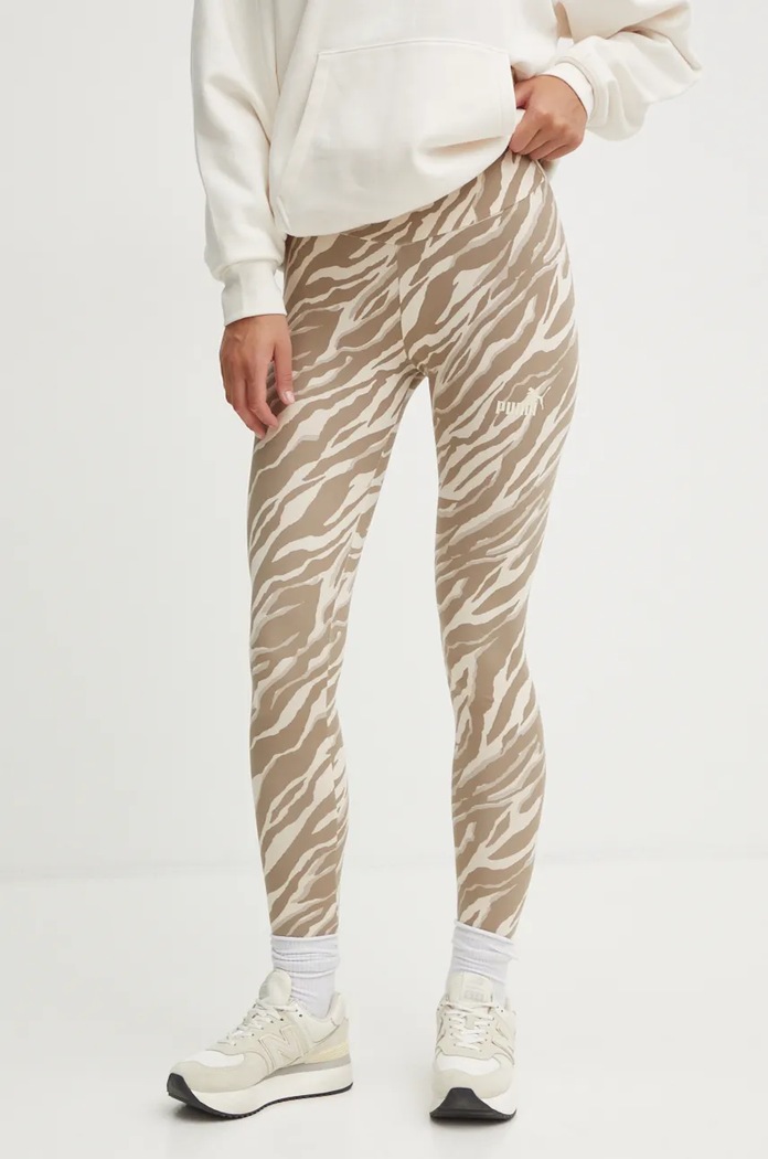 Puma legginsy wzorzyste beżowy 681494