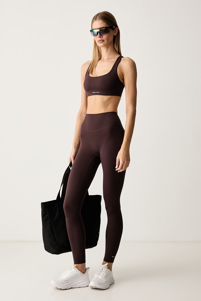 P.E Nation Legginsy sportowe damskie Signature 243G320 brązowy AW25