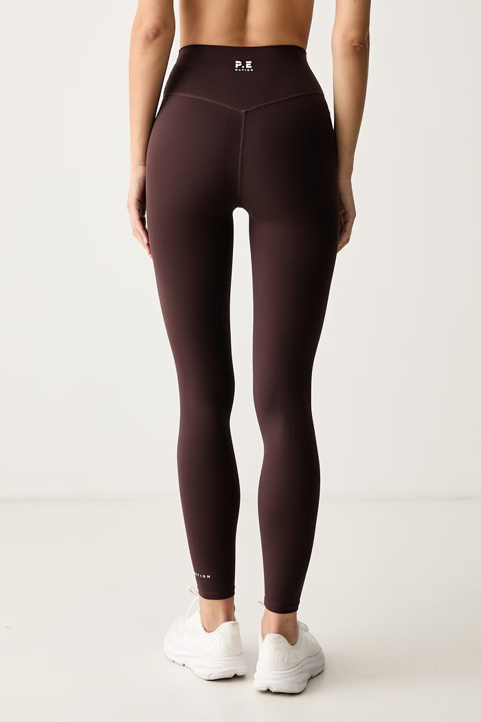 Odzież P.E Nation Legginsy sportowe damskie Signature 243G320 brązowy