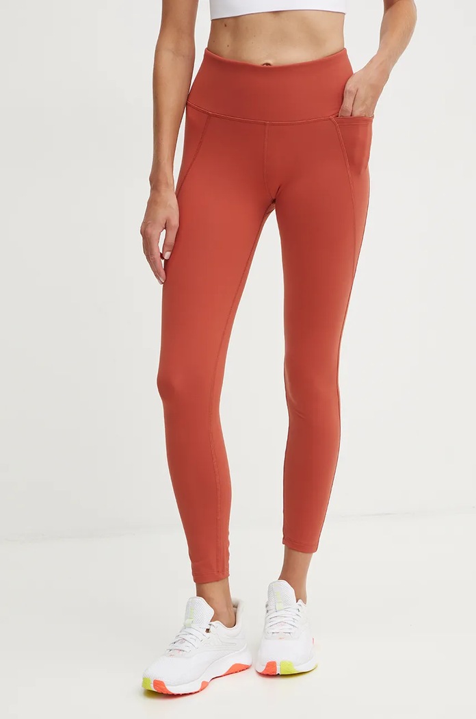 Reebok legginsy treningowe LUX Collection z elastanem pomarańczowy 100205604