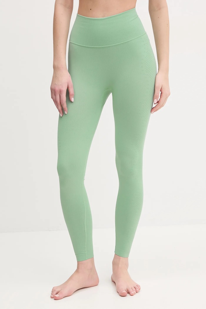 Tajice za jogu Casall Scallop bez uzorka zelena 24241.