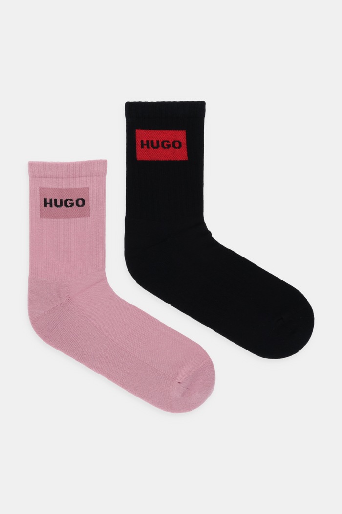 HUGO Șosete 2-pack 2P QS RIB LABEL CC W roz 50510661