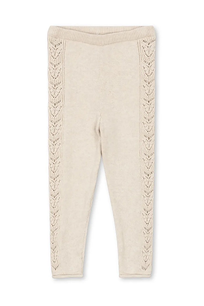 Dječje tajice Konges Sløjd CABBY KNIT PANTS pletivo bež KS101447