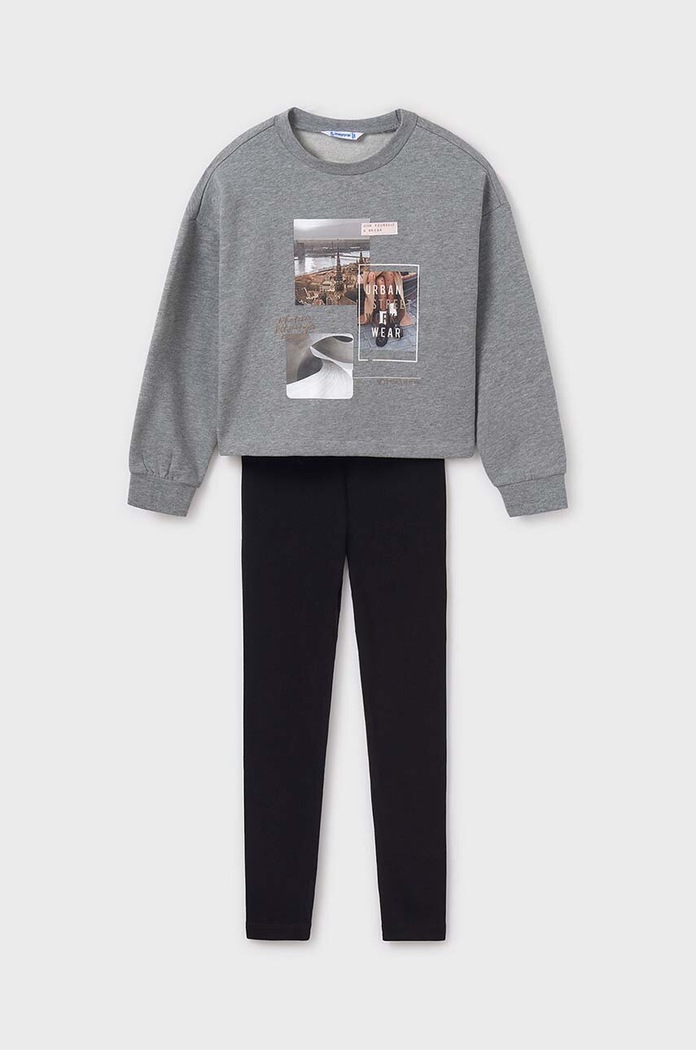 Mayoral bluza i legginsy dziecięce nadruk czarny 7754.8E.Junior.9BYH