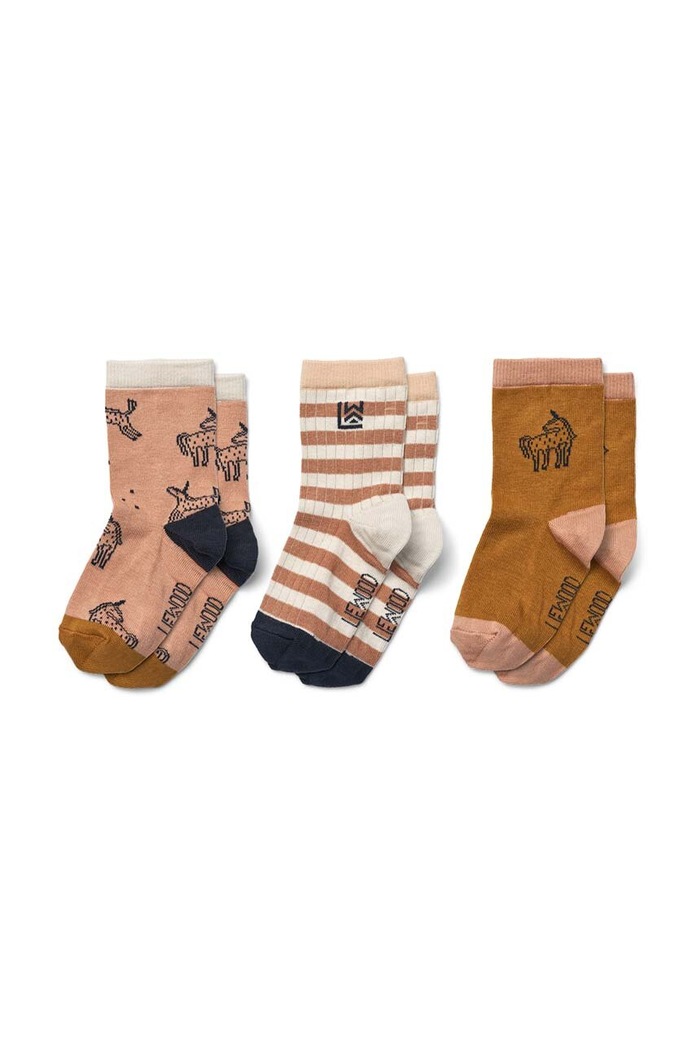 Liewood sosete copii Silas Socks 3-Pack 3-pack sosete lungi roz LW15118.G