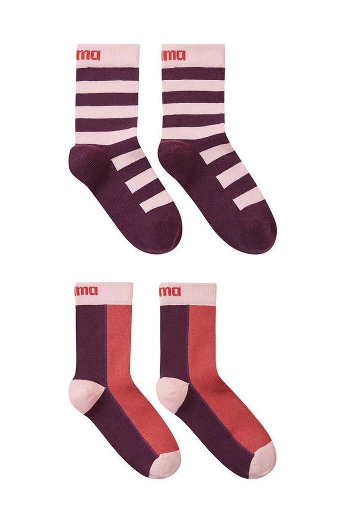 Dětské ponožky Reima Jalkaan 2-pack 5300046D.G.9BYH burgundské AW24