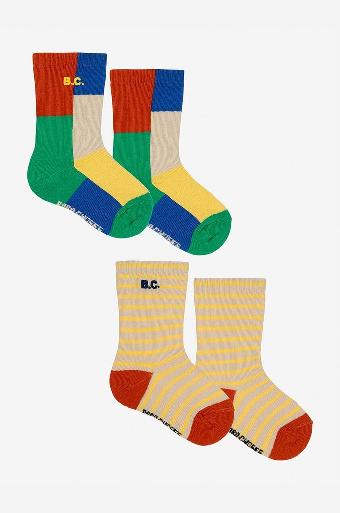 Bobo Choses sosete copii 2-pack cu modele multicolor 224AH043