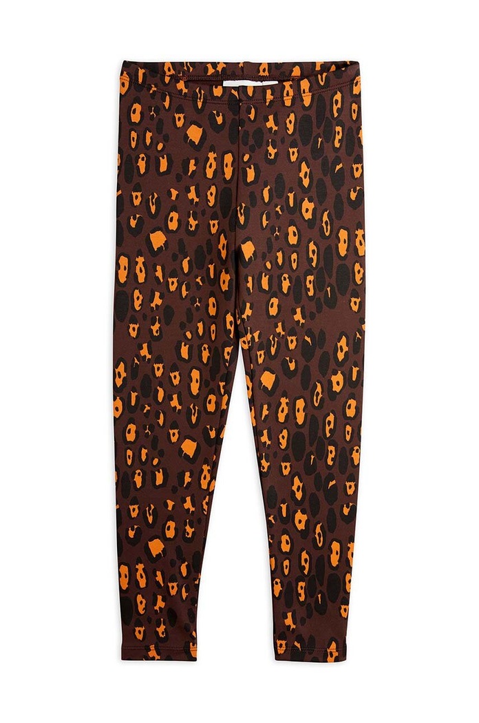 Dětské legíny Mini Rodini Leopard 2473011016 hnědá AW24