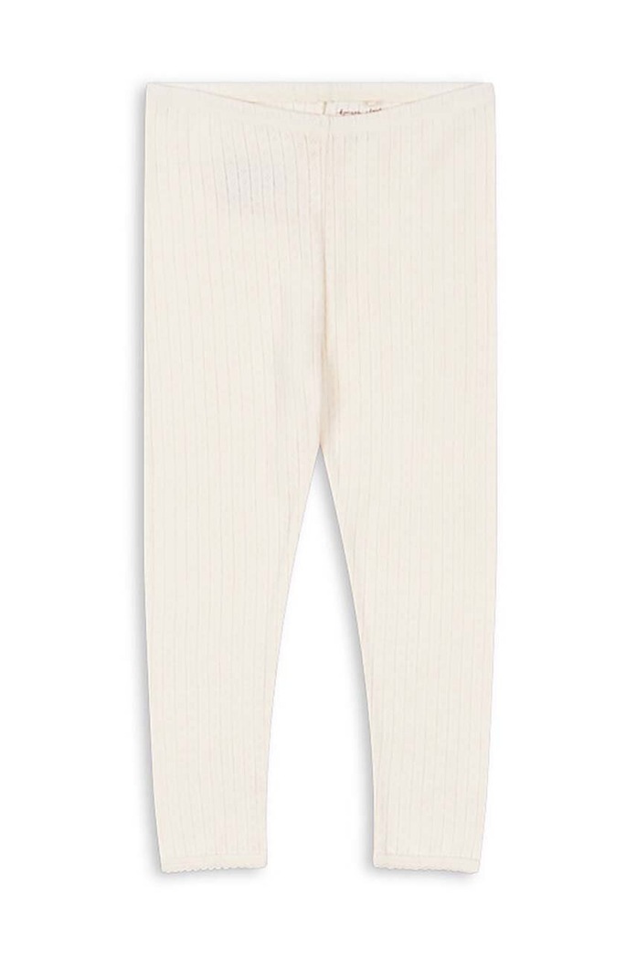 Dětské bavlněné legíny Konges Sløjd MINNIE PANTS GOTS pletenina bílá KS101612