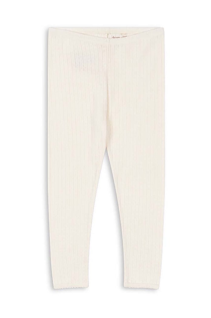 Dětské bavlněné legíny Konges Sløjd MINNIE PANTS GOTS pletenina bílá KS101612