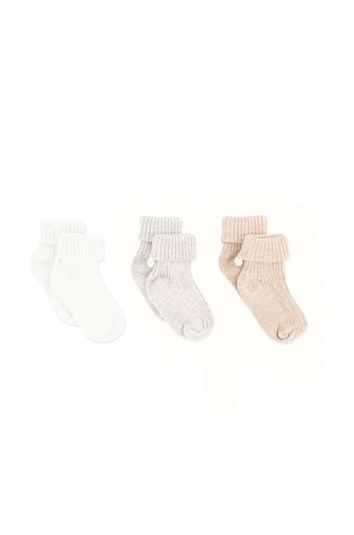 Tartine et Chocolat sosete copii 3-pack sosete lungi bej TZ99000