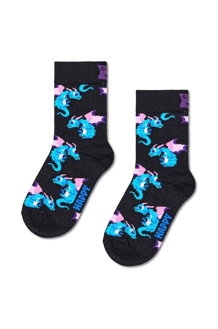 Happy Socks sosete copii Kids Anime Dragon Sock sosete lungi bleumarin P001446