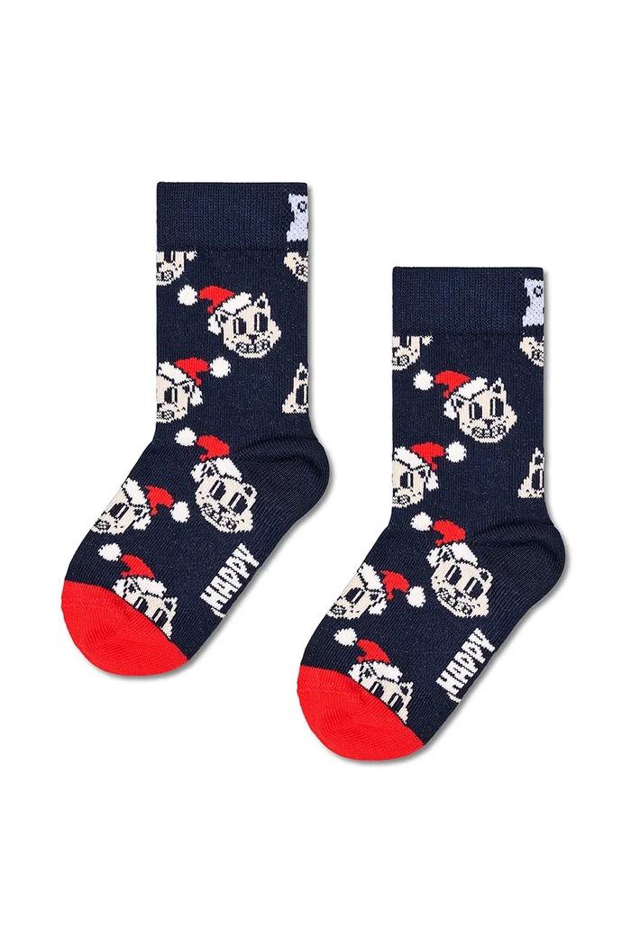 Happy Socks sosete copii Kids Holiday Cat Sock sosete lungi bleumarin P001690