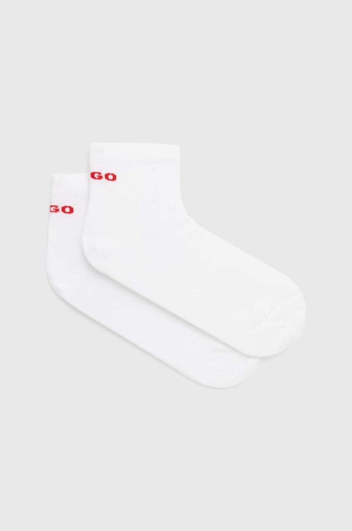 Κάλτσες HUGO 2-pack Bashinah ψηλές κάλτσες λευκό 50516396