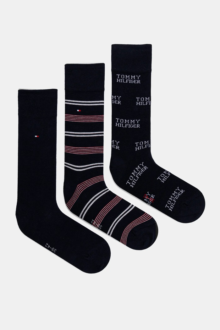Tommy Hilfiger skarpetki 3-pack skarpetki długie granatowy 701229783