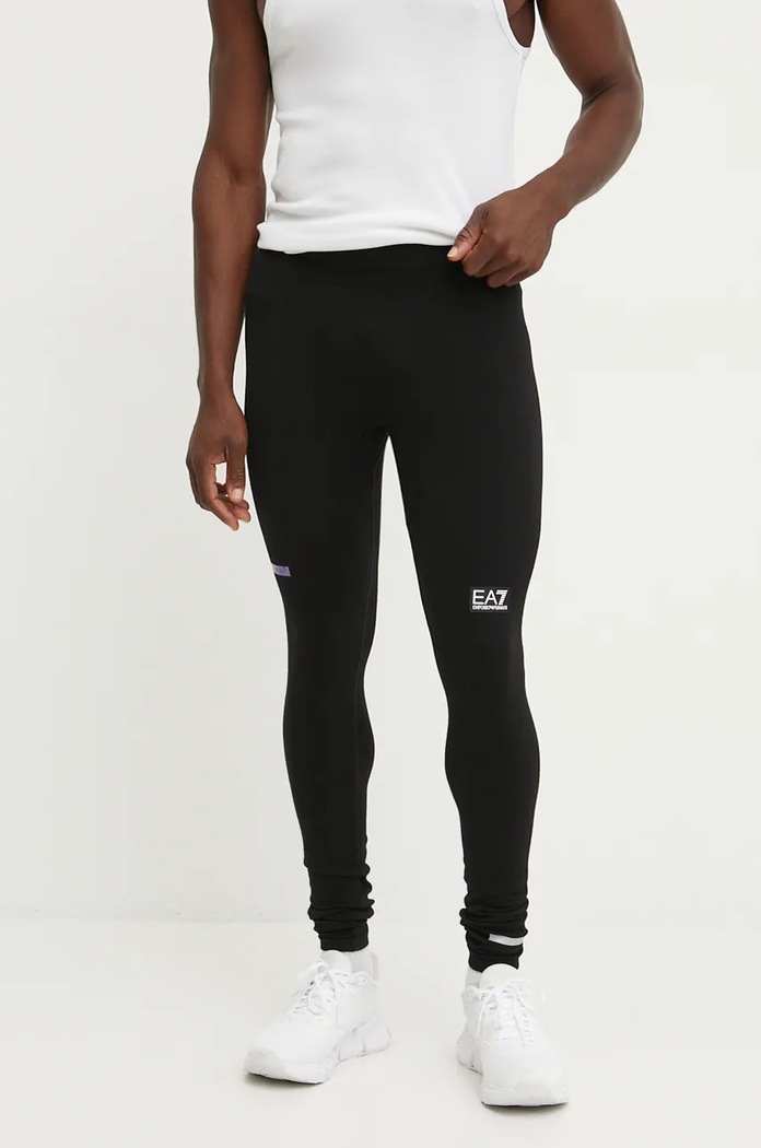 EA7 Emporio Armani legginsy treningowe aplikacja czarny PJOBZ.6DPP94.1200