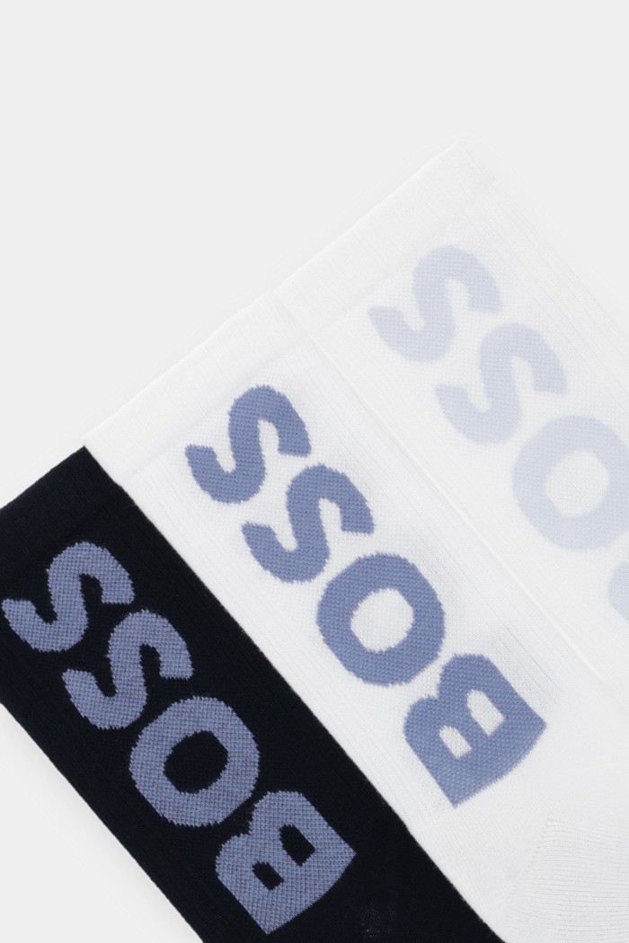 BOSS férfi zokni 3P QS Rib Logo CC 3-as csomag 50524259 fehér SS26