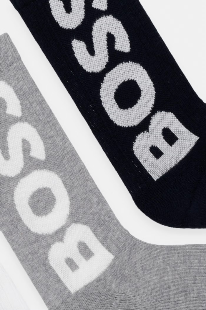 BOSS κάλτσες ανδρικές 3P QS Rib Logo CC 3-pack 50524259 γκρί SS26