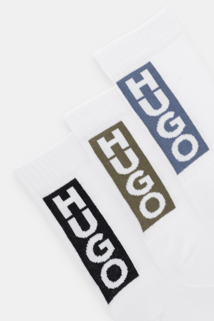 Чорапи HUGO (3 броя) 3P QS BACK LABEL CC 50521068 бял SS26