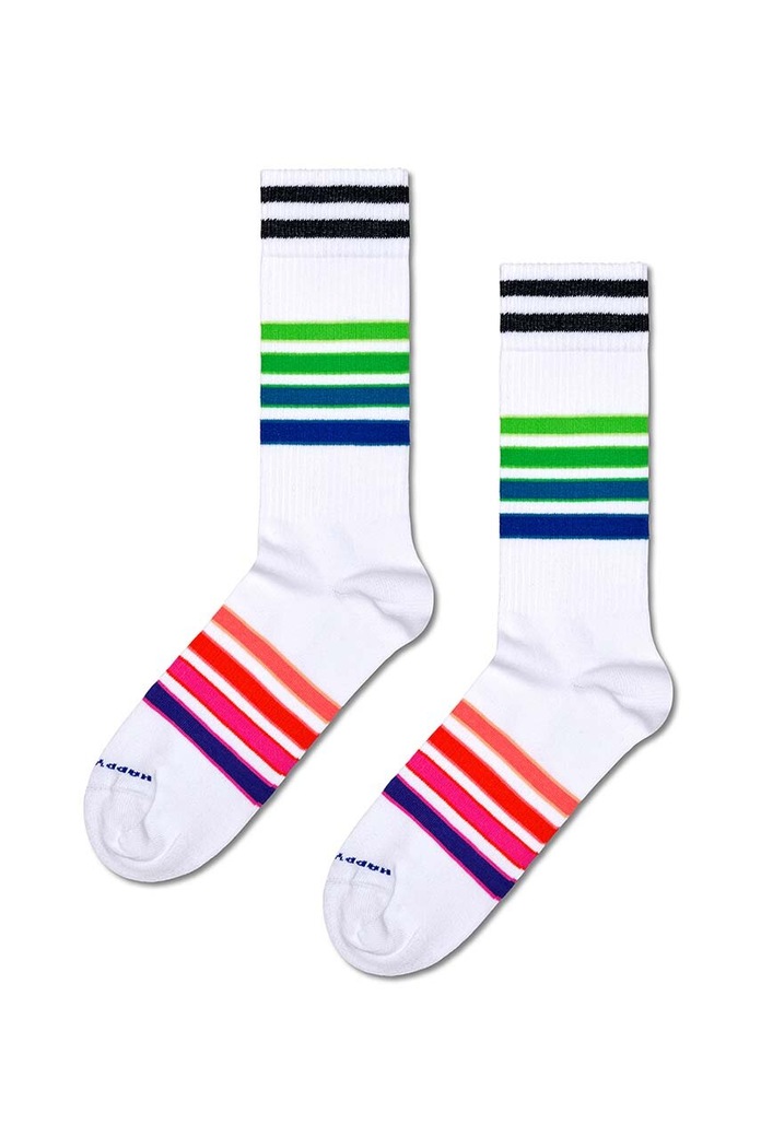 Ponožky Happy Socks Street Stripe Sneaker Sock dlouhé ponožky bílá P000708