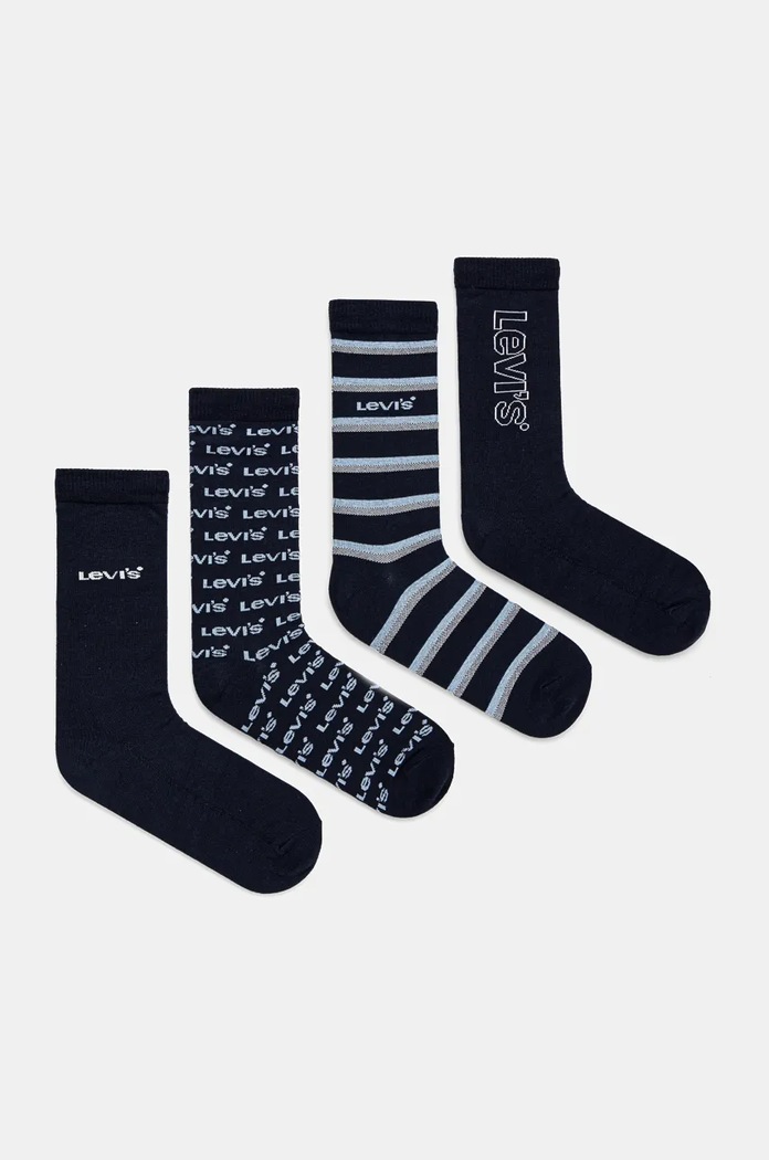 Ponožky Levi's 4-pack dlouhé ponožky námořnická modř 37157.1168