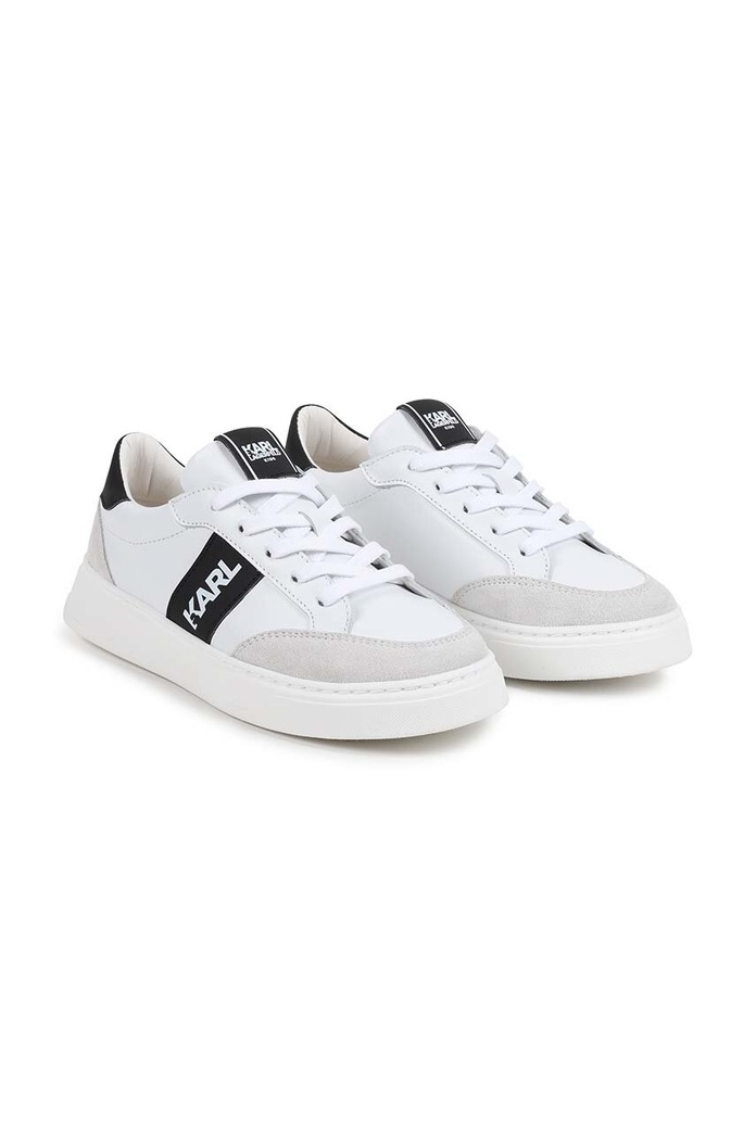 Karl Lagerfeld sneakersy skórzane dziecięce skóra zamszowa biały Z30314.36.39