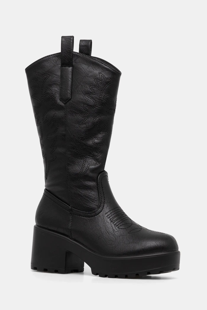 Koi Footwear csizma Wintu Long Chunky Western Boots magas fekete ND90V