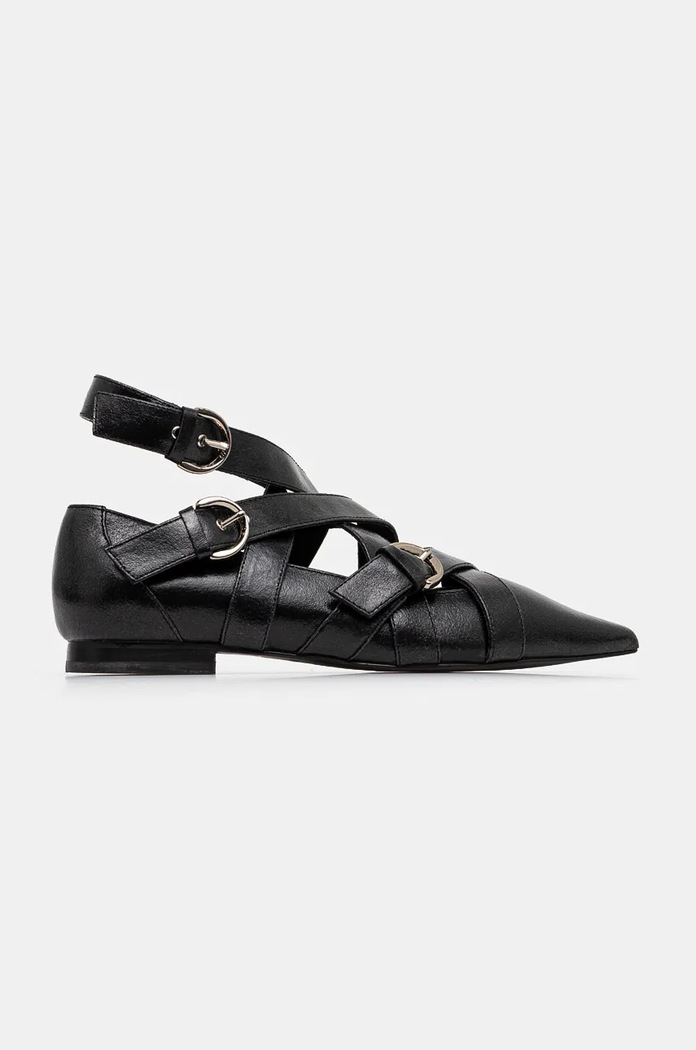 Δερμάτινες μπαλαρίνες Pinko Giani SD0103.P042.Z99 μαύρο AW24