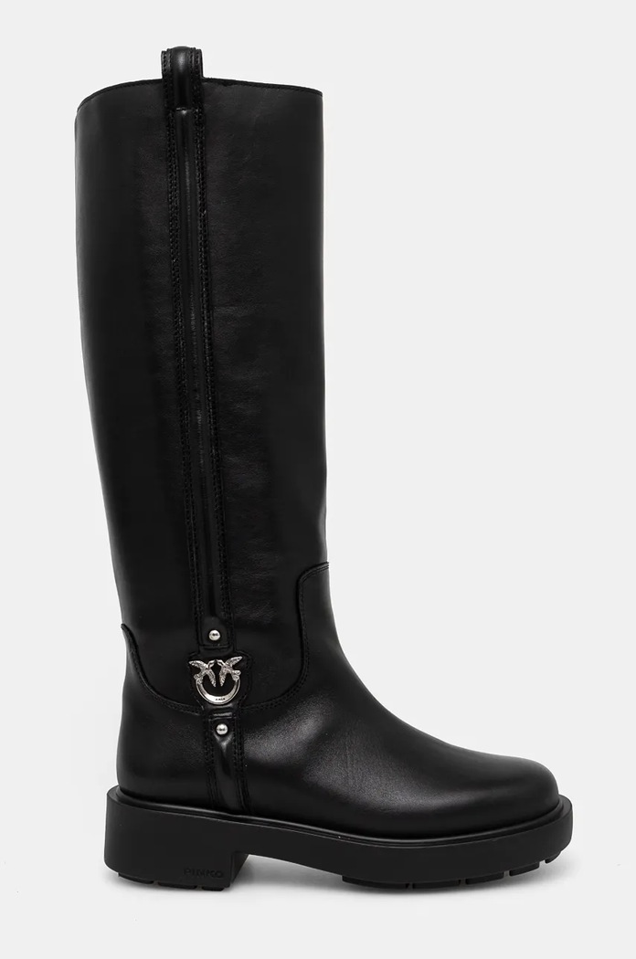 Kožené čižmy Pinko Tina usňová koža čierna SD0193.P001.Z99