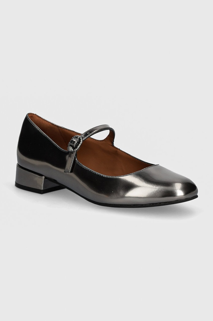 Kožené baleríny Kurt Geiger London Regent Low Mary Jane stříbrná 1292664109.GUNMETAL