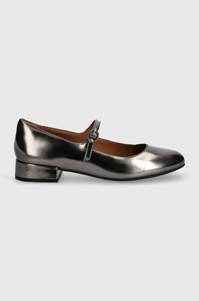 Kožené baleríny Kurt Geiger London Regent Low Mary Jane 1292664109.GUNMETAL stříbrná AW24