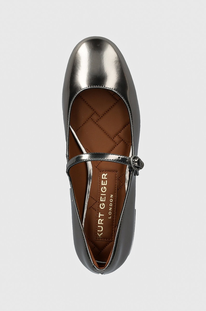 Kožené baleríny Kurt Geiger London Regent Low Mary Jane stříbrná 1292664109.GUNMETAL